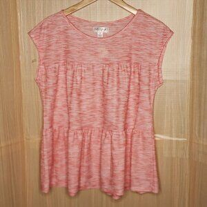 Studio JPR Womens New Orange Striped Babydoll Top Medium